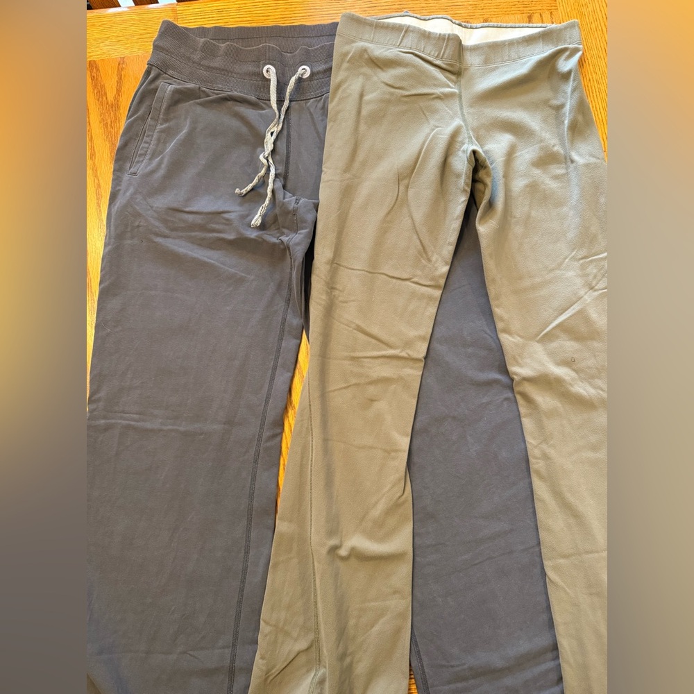 Vintage Lululemon Gray Wide Leg Sweats and Light Green Flare Pants